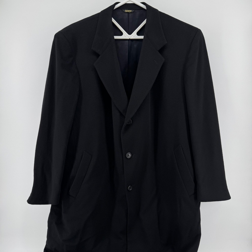 Jacob Siegel X Nordstrom Overcoat Mens 50L Black Loro Piana Lambswool Long Coat